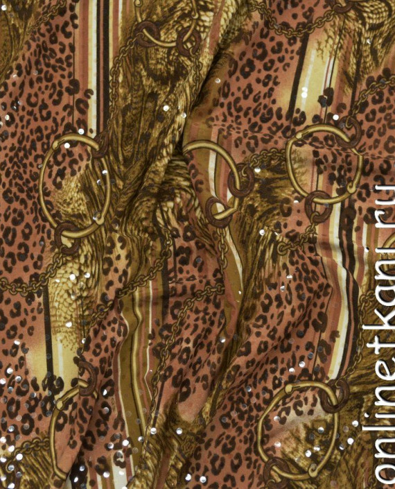Ткань Трикотаж Принт 0766 цвет коричневый леопардовый картинка