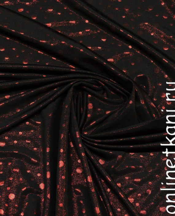 Ткань Трикотаж Принт 0767 цвет черный в горошек картинка