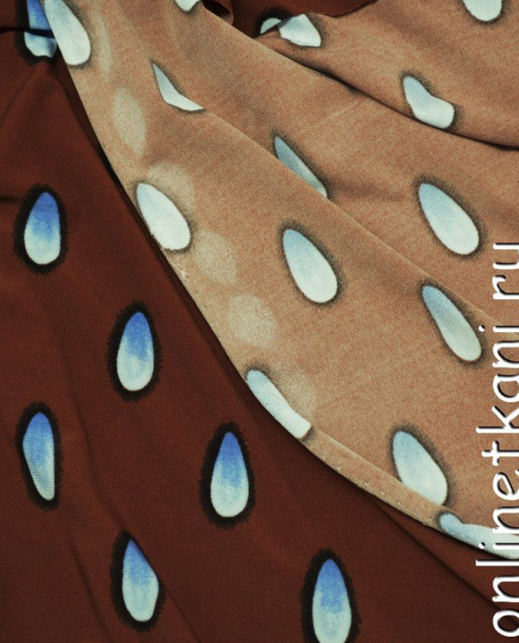 Ткань Трикотаж Принт 0768 цвет коричневый абстрактный картинка 2