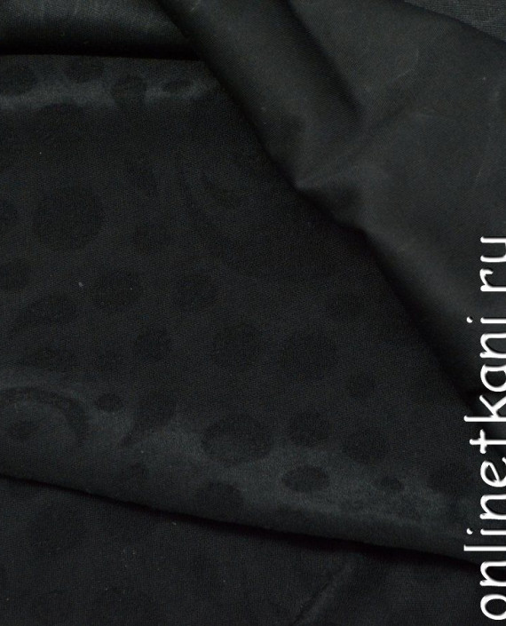 Ткань Трикотаж Принт 0775 цвет черный геометрический картинка 2