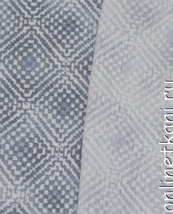 Ткань Трикотаж Принт 0778 цвет серый в клетку картинка 2