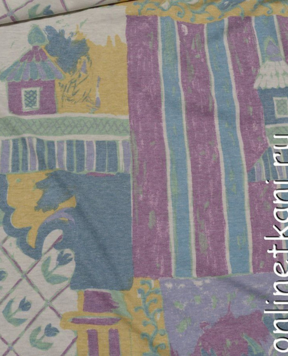 Ткань Трикотаж Принт 0781 цвет разноцветный абстрактный картинка