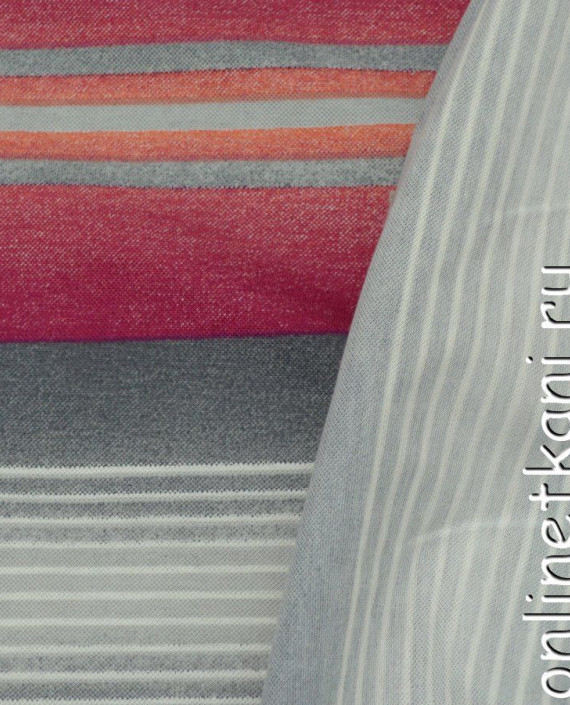 Последний отрез-1.8м Ткань Трикотаж Принт 10784 цвет серый в полоску картинка 2