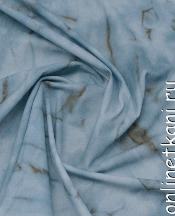 Ткань Трикотаж Принт 0790 цвет голубой абстрактный картинка