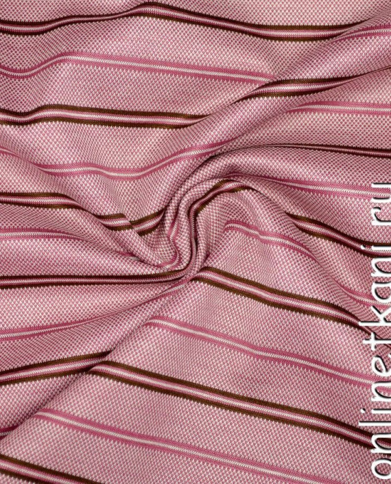 Ткань Трикотаж 0907 цвет розовый в полоску картинка