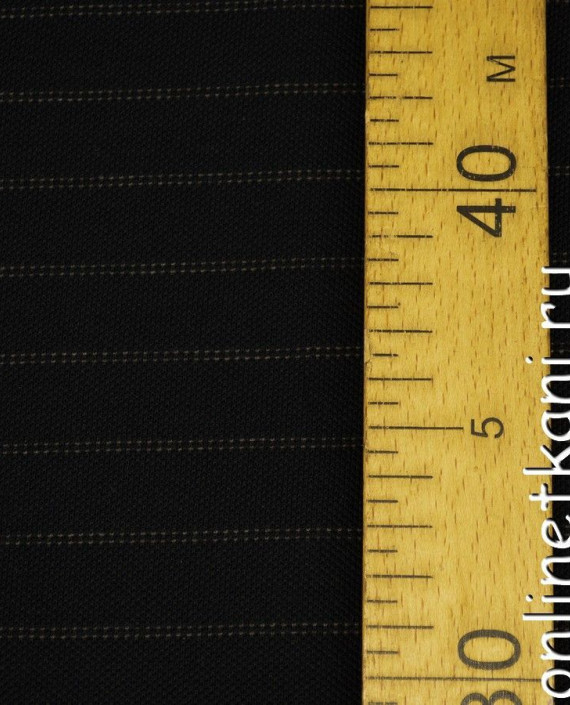 Ткань Трикотаж Пике - последний отрез 1,7м 10963 цвет черный в полоску картинка 1
