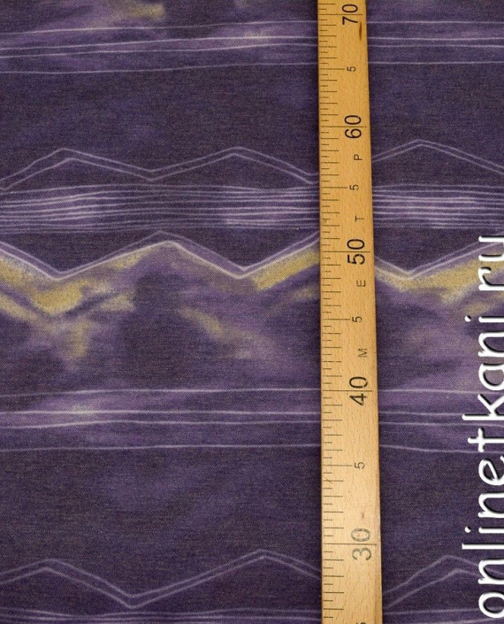 Ткань Трикотаж Купон 1010 цвет фиолетовый геометрический картинка 1