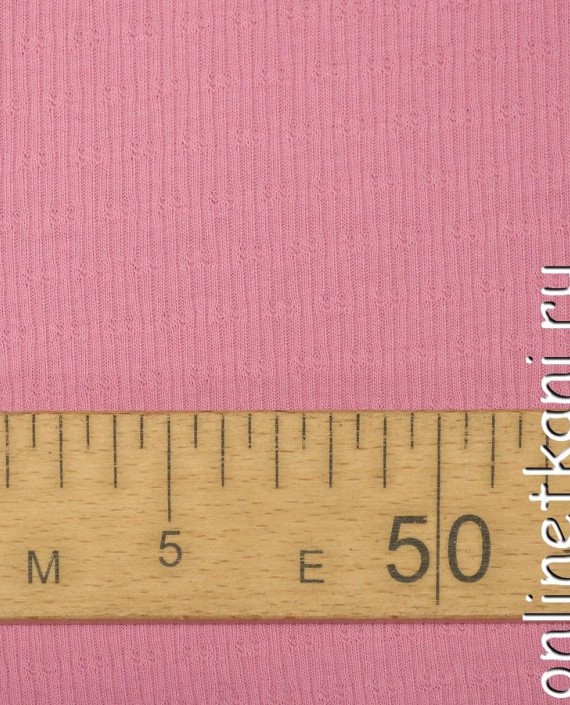 Ткань Трикотаж Лапша 1081 цвет розовый в полоску картинка 2