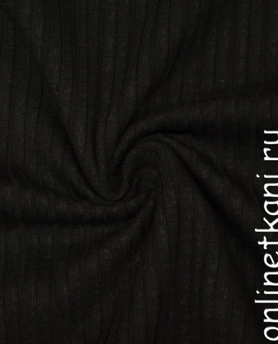 Ткань Трикотаж 1084 цвет черный в полоску картинка