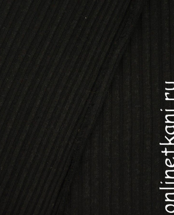 Ткань Трикотаж 1084 цвет черный в полоску картинка 1