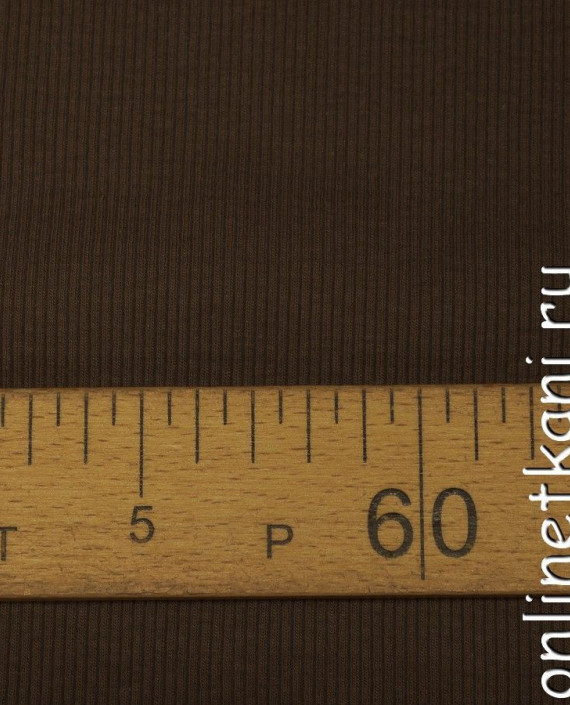 Ткань Трикотаж 1090 цвет коричневый в полоску картинка 2