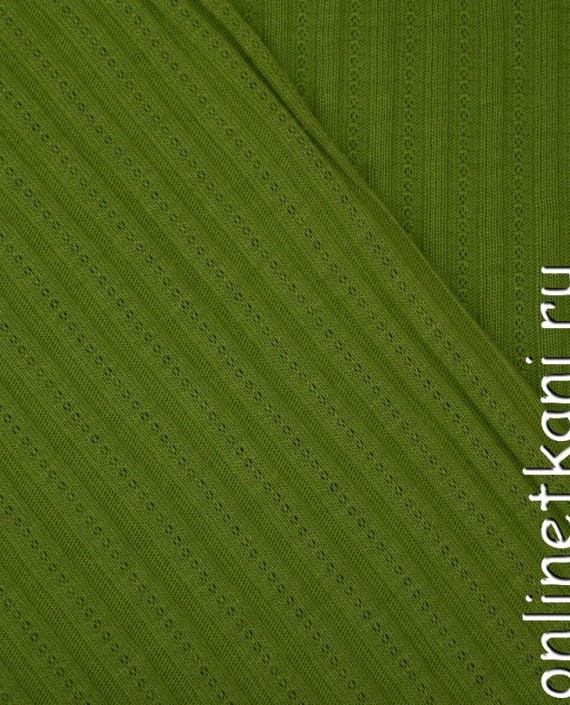 Ткань Трикотаж 1106 цвет зеленый в полоску картинка 1