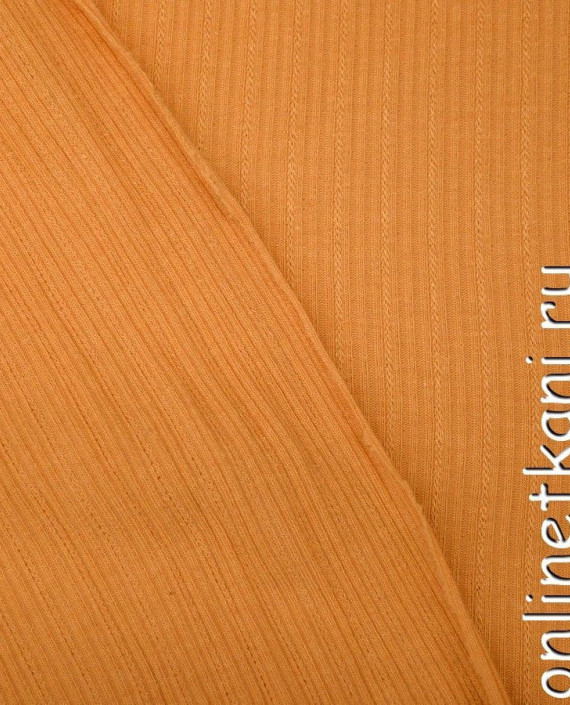 Ткань Трикотаж 1119 цвет оранжевый в полоску картинка 2