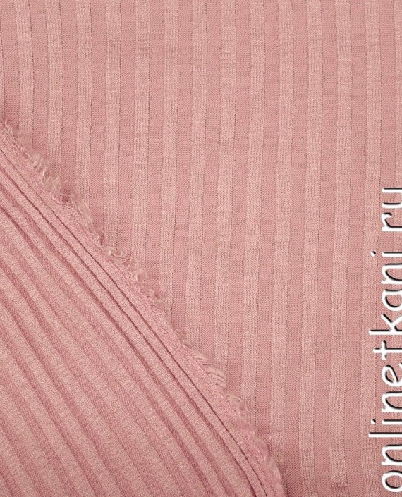 Ткань Трикотаж 1127 цвет розовый в полоску картинка 2