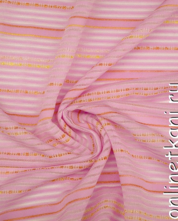 Ткань Трикотаж 1139 цвет розовый в полоску картинка