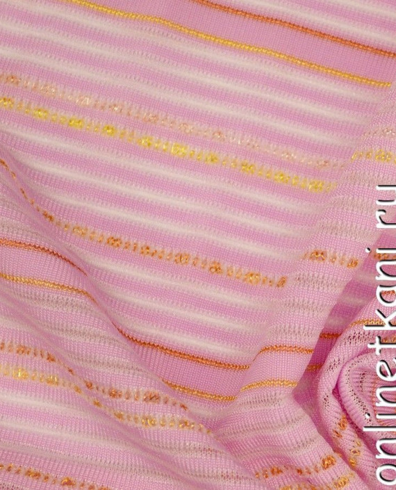 Ткань Трикотаж 1139 цвет розовый в полоску картинка 2
