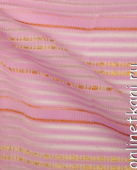 Ткань Трикотаж 1139 цвет розовый в полоску картинка 1