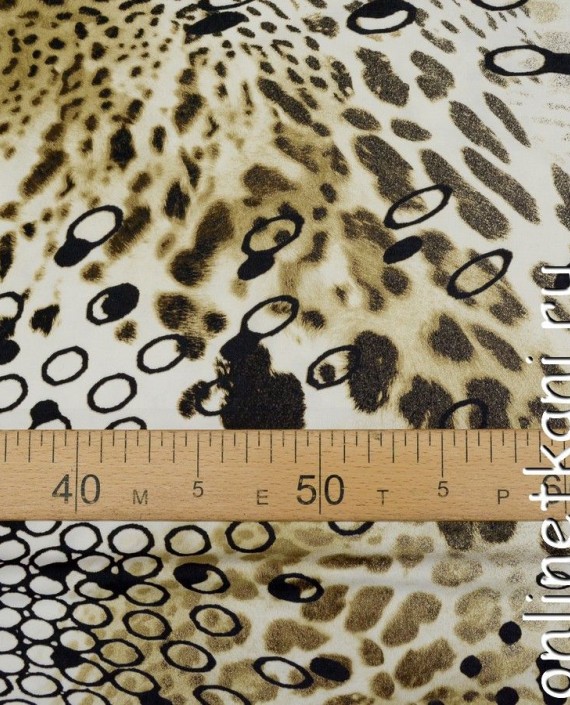 Ткань Трикотаж 1364 цвет бежевый леопардовый картинка 1