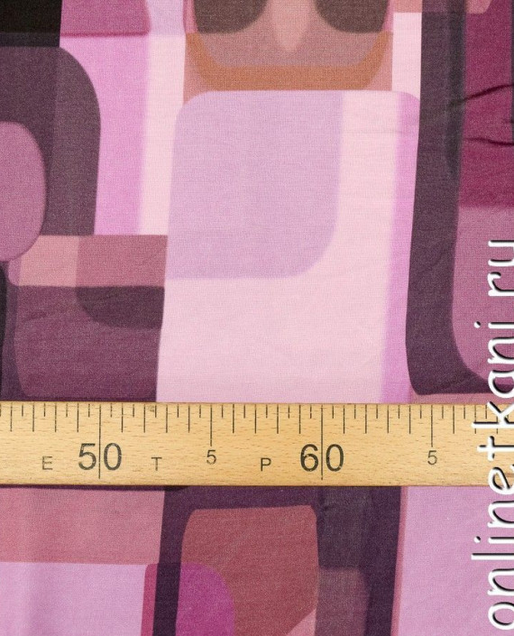 Ткань Трикотаж 1360 цвет сиреневый геометрический картинка 1