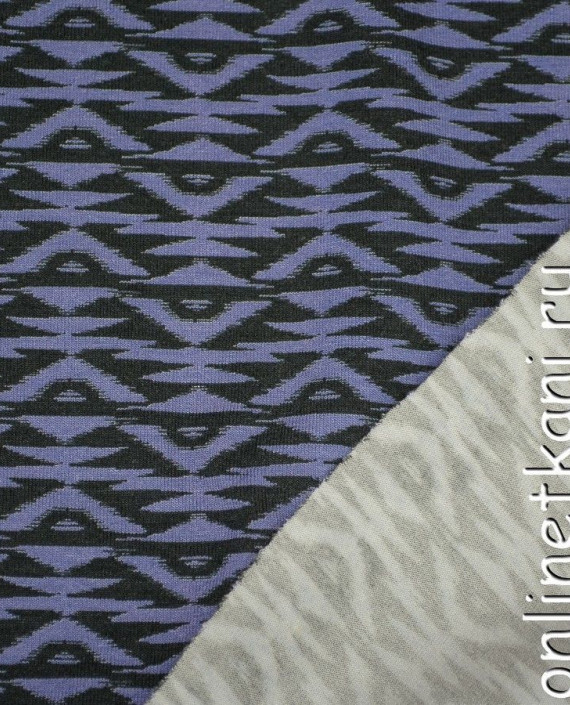 Ткань Трикотаж 1351 цвет сиреневый геометрический картинка 1