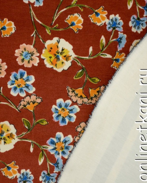 Ткань Трикотаж 1344 цвет разноцветный цветочный картинка 1