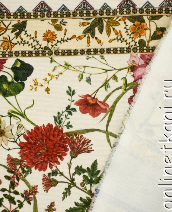 Ткань Трикотаж "ЭтноМир" 1342 цвет разноцветный цветочный картинка 1