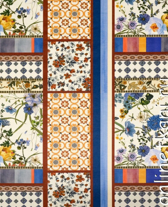 Ткань Трикотаж 1336 цвет разноцветный цветочный картинка