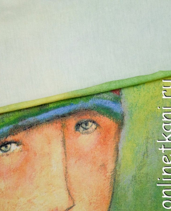 Ткань Трикотаж "Туземка" 1329 цвет зеленый абстрактный картинка 3