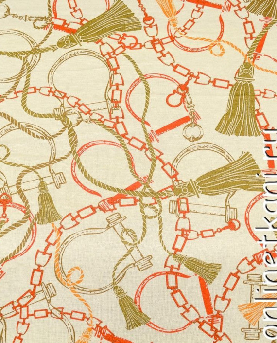 Ткань Трикотаж 1323 цвет айвори абстрактный картинка