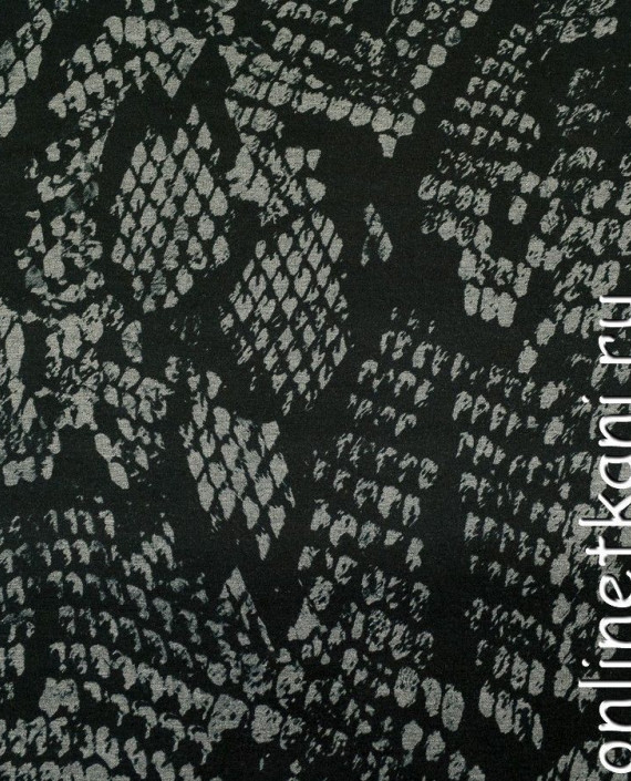 Ткань Трикотаж Черная змея 1319 цвет серый анималистический картинка