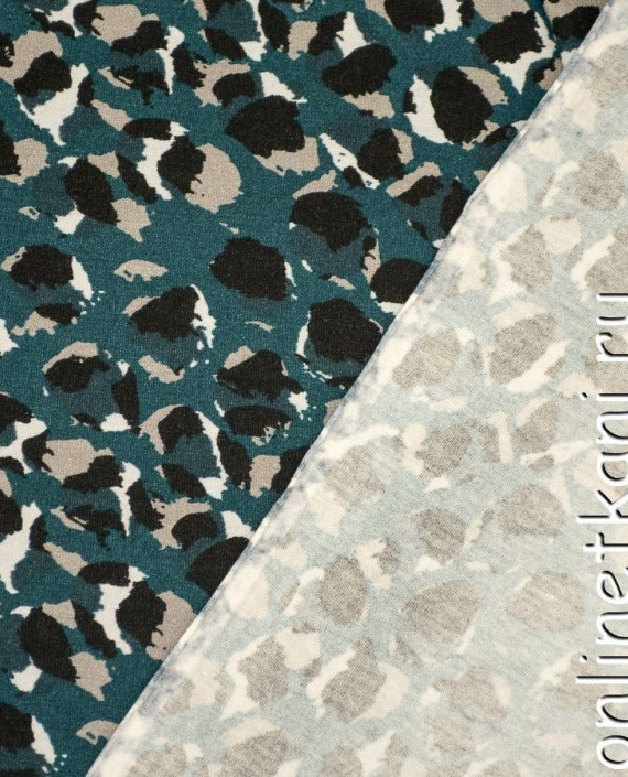 Ткань Трикотаж 1312 цвет бирюзовый абстрактный картинка 1