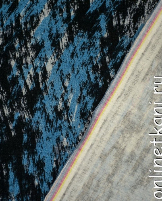 Ткань Трикотаж 1308 цвет голубой абстрактный картинка 1