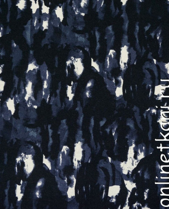 Ткань Трикотаж 1305 цвет синий абстрактный картинка