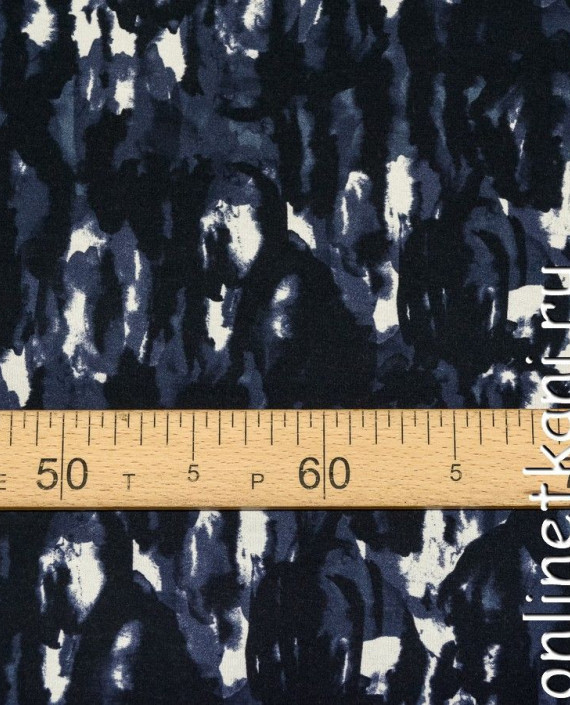 Ткань Трикотаж 1305 цвет синий абстрактный картинка 2