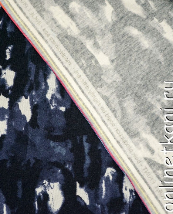 Ткань Трикотаж 1305 цвет синий абстрактный картинка 1