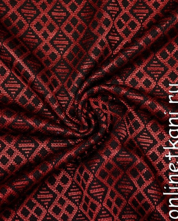 Ткань Трикотаж 1384 цвет красный геометрический картинка