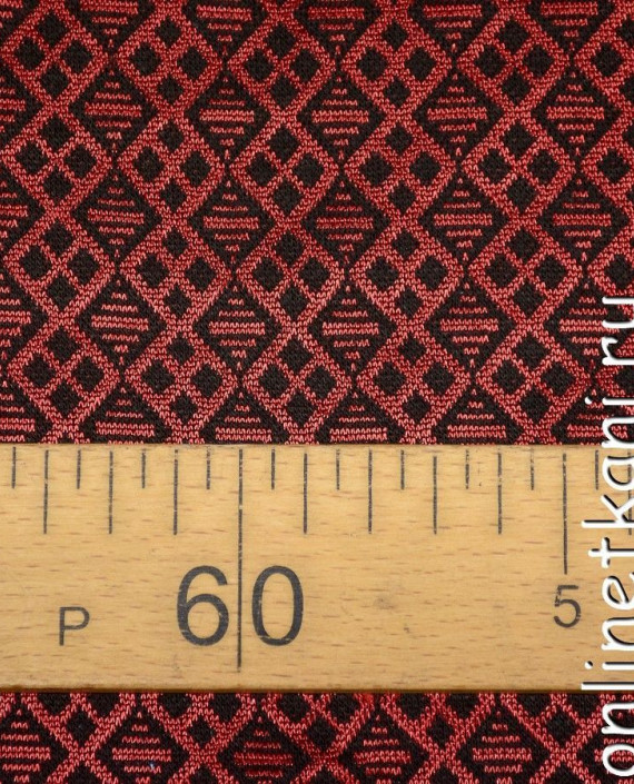 Ткань Трикотаж 1384 цвет красный геометрический картинка 1