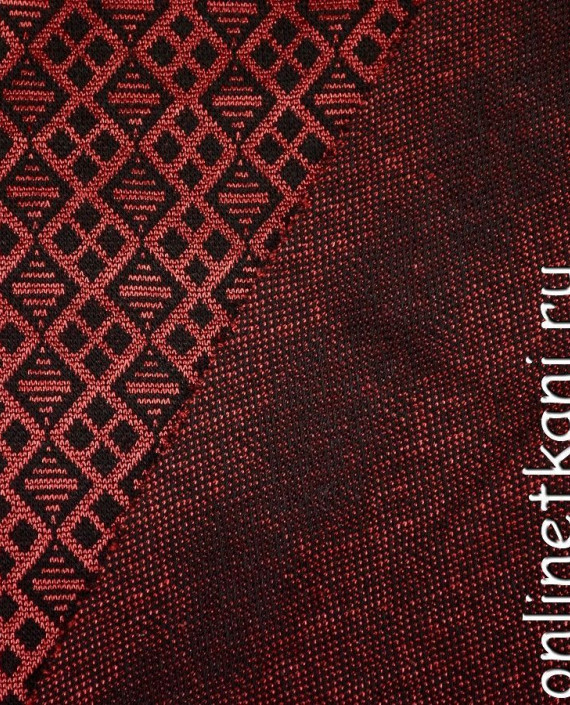 Ткань Трикотаж 1384 цвет красный геометрический картинка 2