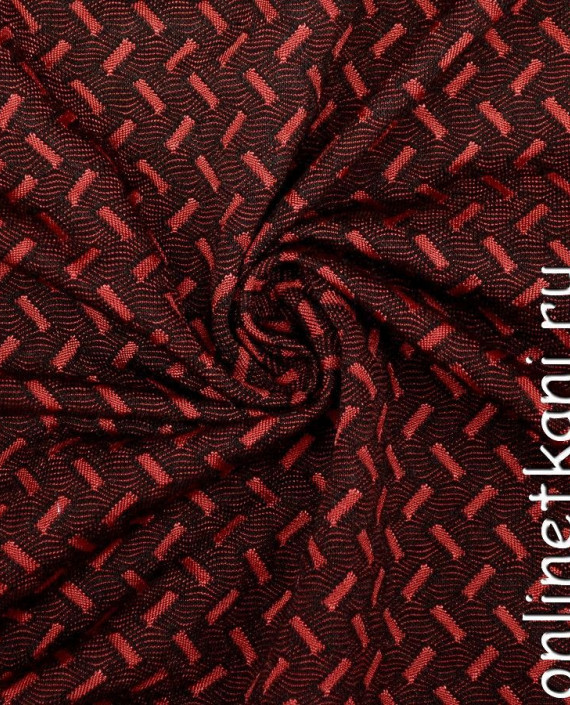 Ткань Трикотаж 1395 цвет бордовый геометрический картинка
