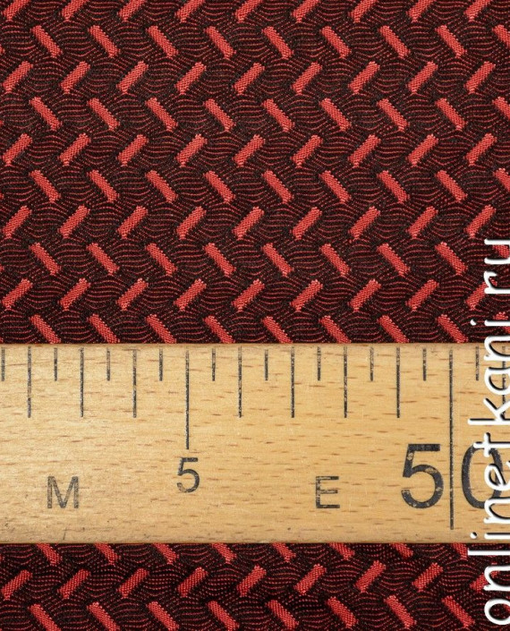 Ткань Трикотаж 1395 цвет бордовый геометрический картинка 1