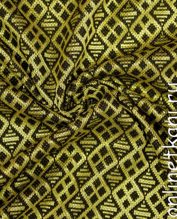 Ткань Трикотаж 1396 цвет желтый геометрический картинка