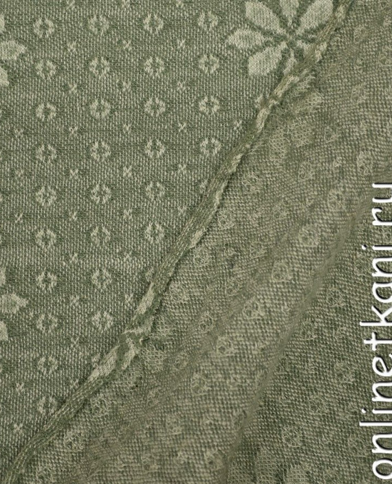 Ткань Трикотаж 1399 цвет хаки в горошек картинка 1
