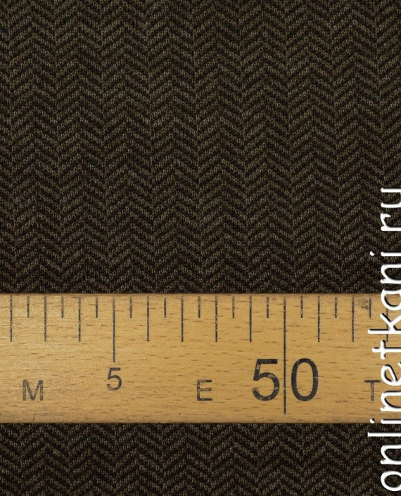 Ткань Трикотаж 1400 цвет коричневый геометрический картинка 2