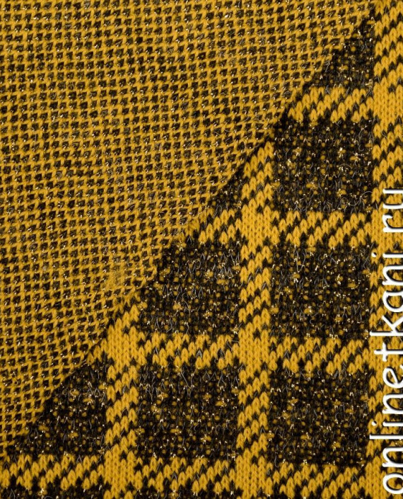 Ткань Трикотаж 1401 цвет коричневый в клетку картинка 2
