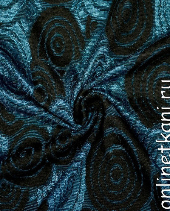 Ткань Трикотаж 1414 цвет голубой анималистический картинка