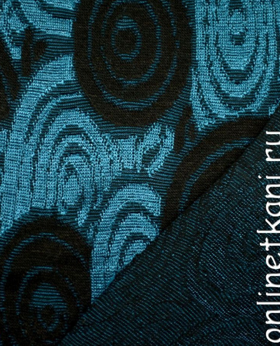 Ткань Трикотаж 1414 цвет голубой анималистический картинка 1