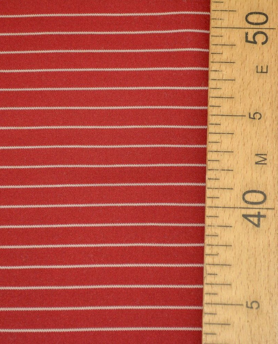 Ткань Трикотаж 1518 цвет красный в полоску картинка 1