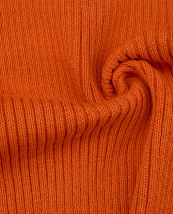 Ткань Трикотаж Вязаный 1530 цвет оранжевый в полоску картинка