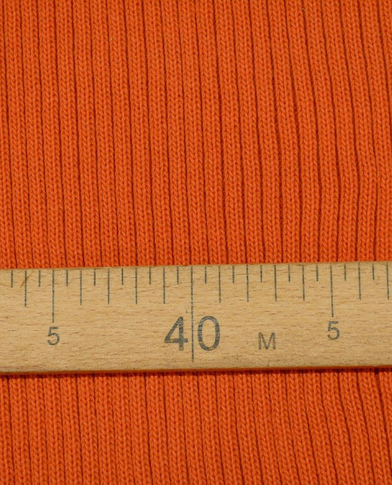 Ткань Трикотаж Вязаный 1530 цвет оранжевый в полоску картинка 2