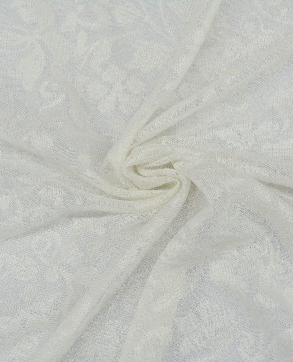 Ткань Трикотаж 1535 цвет белый цветочный картинка